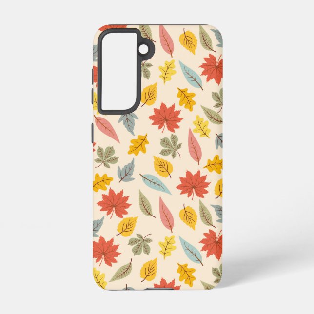 Colourful Leaf Fall Pattern Samsung Galaxy S21 Case (Back)