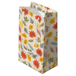 Colourful Leaf Fall Pattern Small Gift Bag