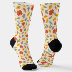 Colourful Leaf Fall Pattern Socks