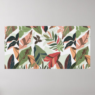 Colourful leaf in the garden, illustration vintage poster