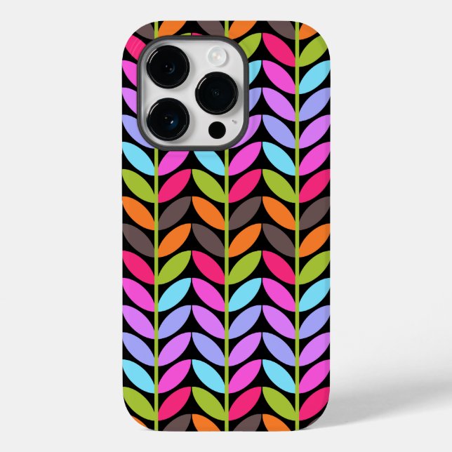 Colourful Leaf Pattern Design Case-Mate iPhone Case (Back)