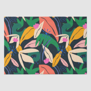 Colourful leaf pattern, vibrant tissue paper