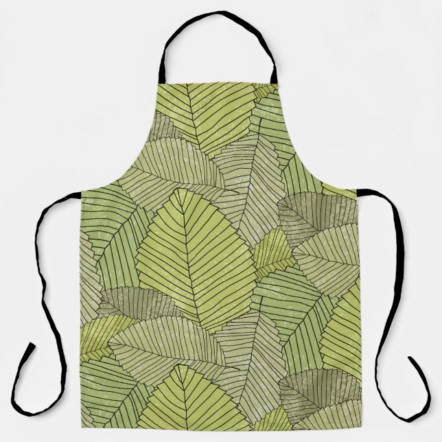 Colourful Leafs Pattern Design Apron (Front)