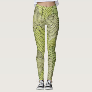 Colourful Leafs Pattern Design Leggings