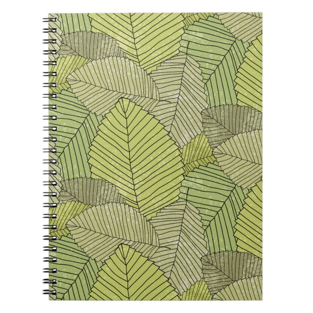 Colourful Leafs Pattern Design Notebook (Front)