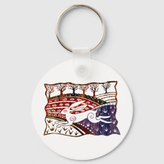 Colourful Leaping Hare Keychain