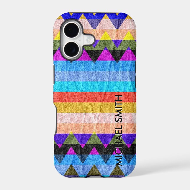 Colourful Leather Chevron Stripes #3 (Back)