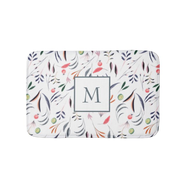 Colourful Leaves And Feathers Bath Mat (Front)