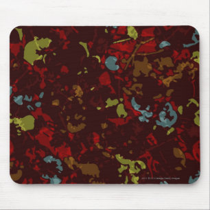 Colourful leaves and flowers against camouflage mouse pad