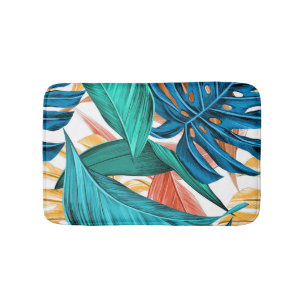 Colourful leaves bath mat
