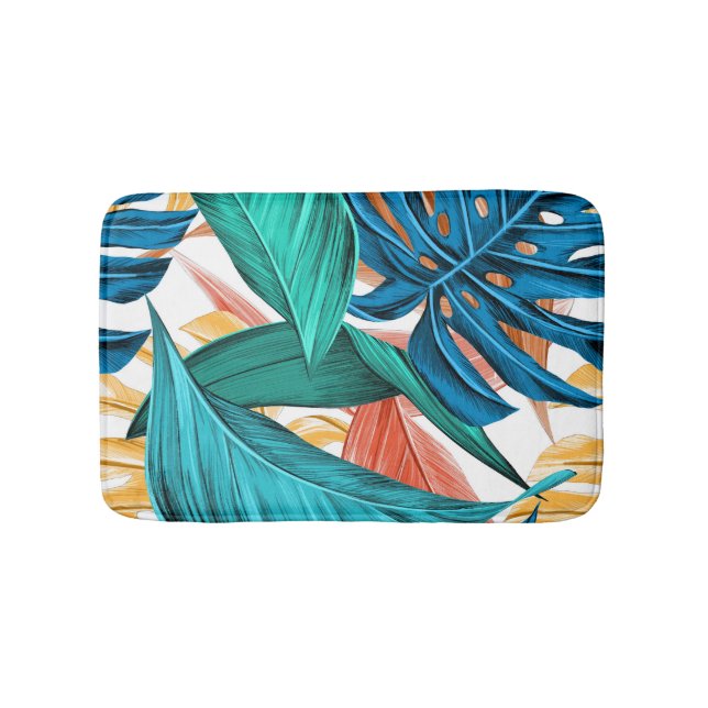 Colourful leaves bath mat (Front)