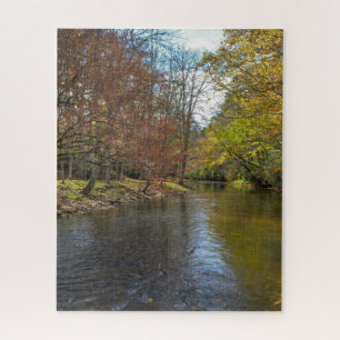Colourful Leaves Fall Reflections on Autumn Stream Jigsaw Puzzle