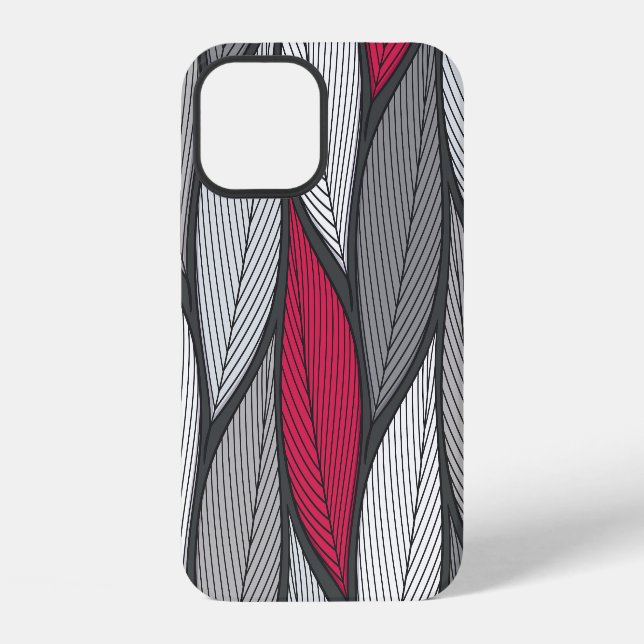 Colourful leaves: hand-drawn seamless pattern. iPhone case (Back)
