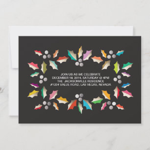 colourful leaves holiday party invitation