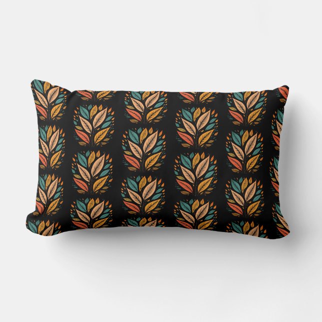 Colourful Leaves Lumbar Pillow (Front)