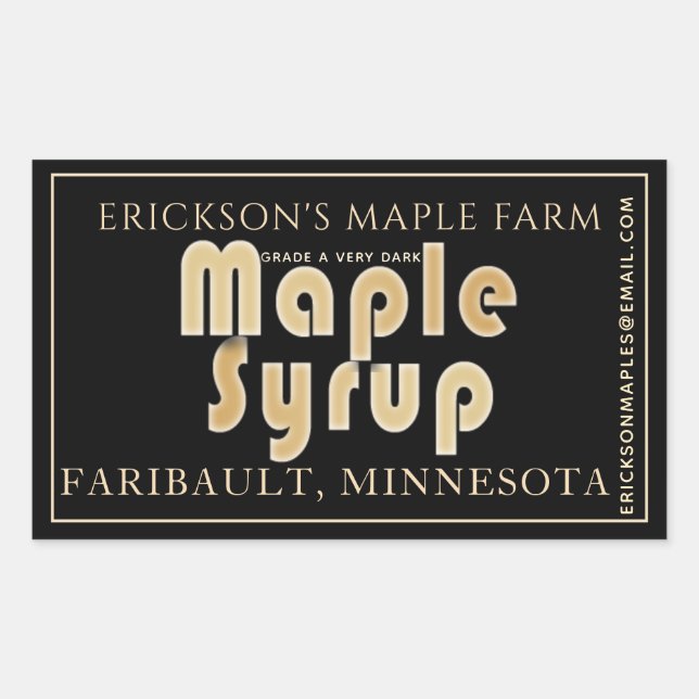 Colourful Leaves Maple Syrup Fully Editable Label (Front)