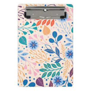 Colourful Leaves Modern Foliage Pattern Mini Clipboard