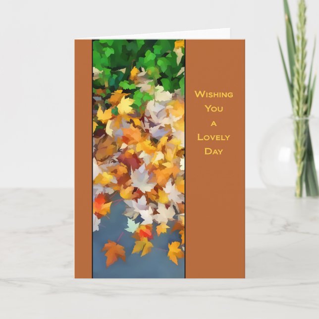 Colourful leaves of Fall Holiday Card (Front)