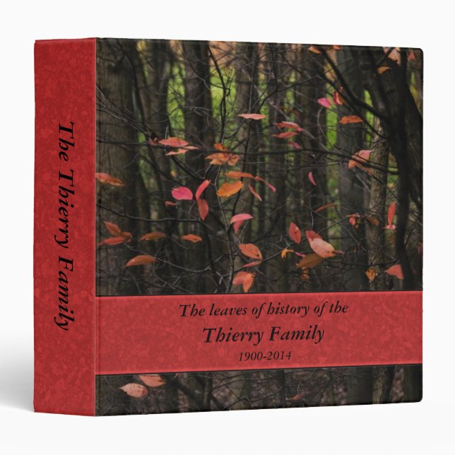 Colourful leaves of family history binder (Front/Spine)