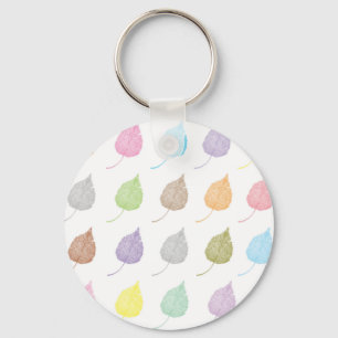 Colourful leaves pattern keychain