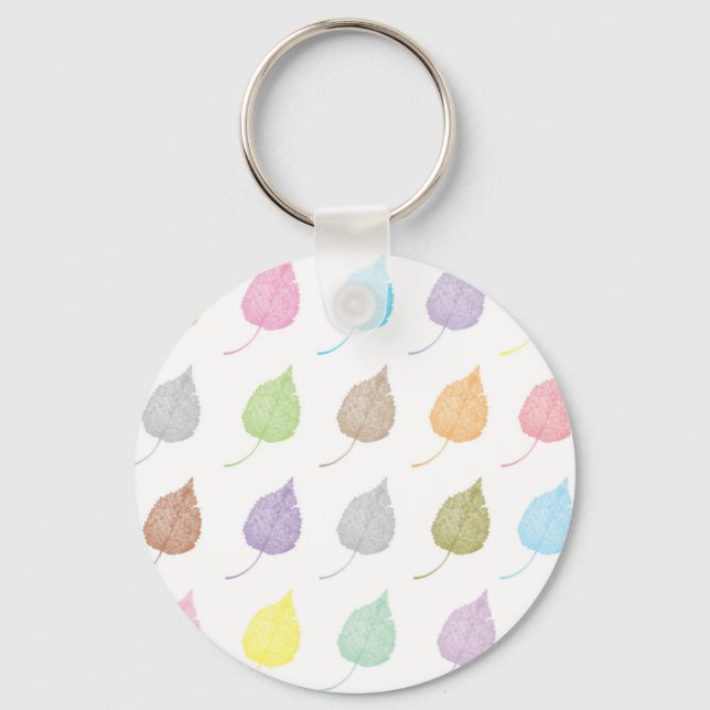 Colourful leaves pattern keychain (Front)