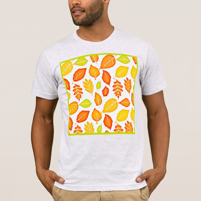 Colourful Leaves Pattern T-Shirt (Front)