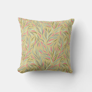 Colourful Leaves Pattern Throw Pillow