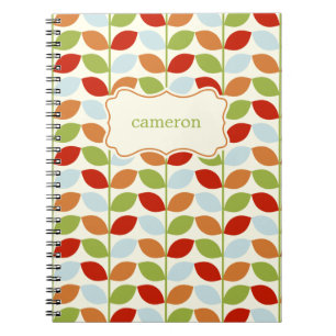 Colourful Leaves Personalized Notebook - Blue