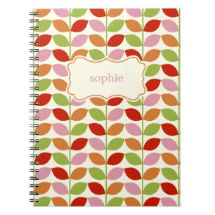 Colourful Leaves Personalized Notebook - Pink