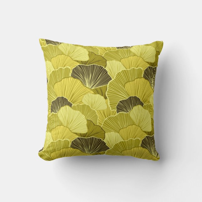 Colourful leaves: seamless olive pattern. throw pillow (Front)