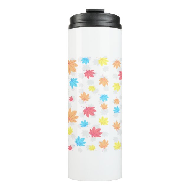 Colourful Leaves Thermal Tumbler (Front)
