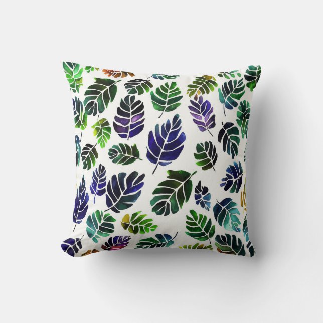 Colourful Leaves Throw Pillow (Front)