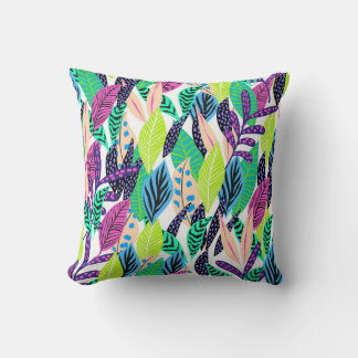 Colourful Leaves - Throw Pillow