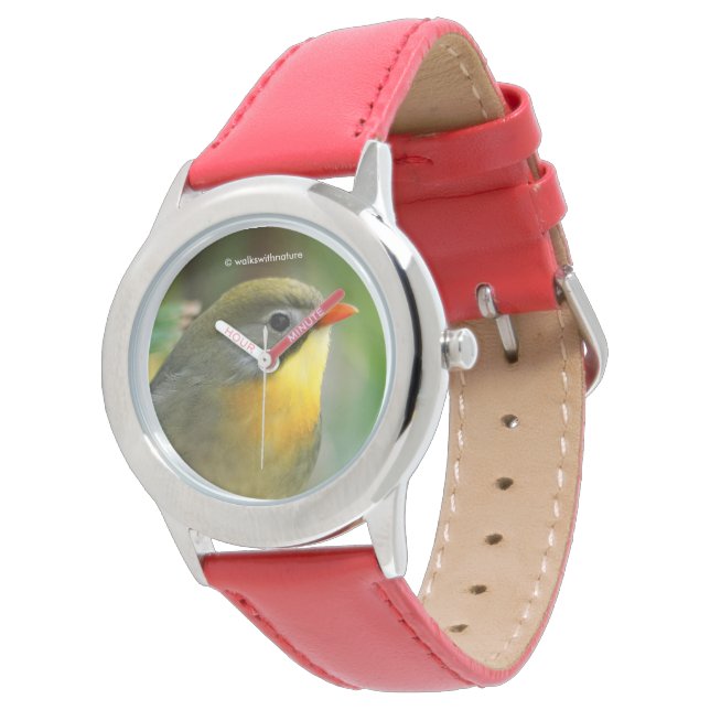 Colourful Leiothrix Pekin Robin Songbird Watch (Angled)