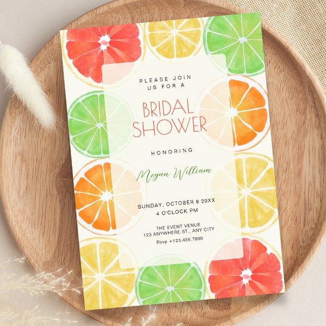 Colourful lemon bridal shower invitation (Creator Uploaded)