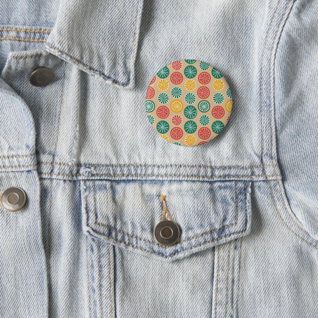 Colourful Lemons 2 Inch Round Button (In Situ)