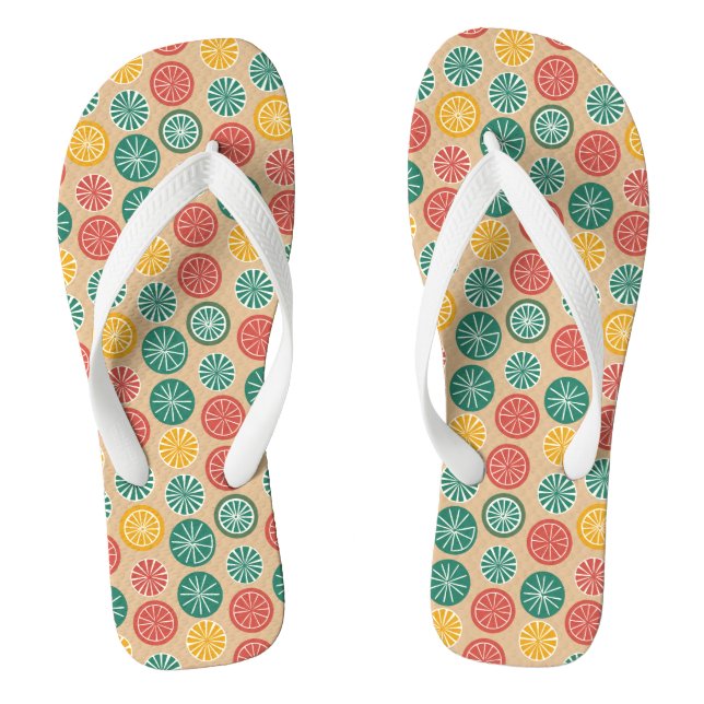 Colourful Lemons Flip Flops (Footbed)