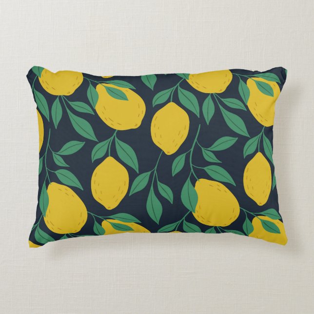 Colourful Lemons: Hand Drawn Vibrance. Accent Pillow (Front)
