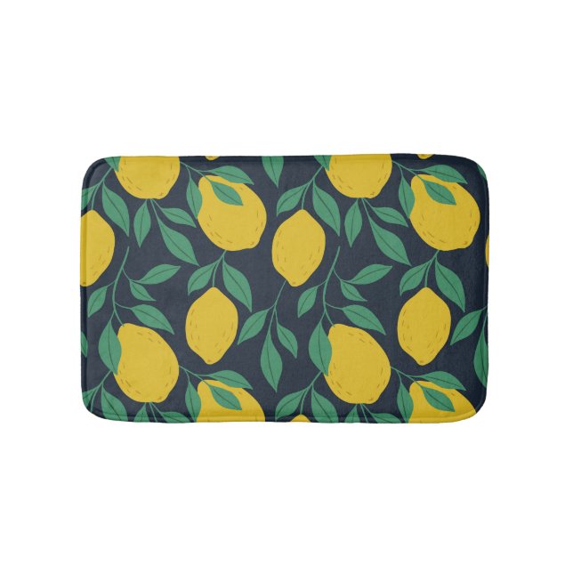 Colourful Lemons: Hand Drawn Vibrance. Bath Mat (Front)