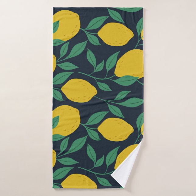 Colourful Lemons: Hand Drawn Vibrance. Bath Towel (Bath Towel)