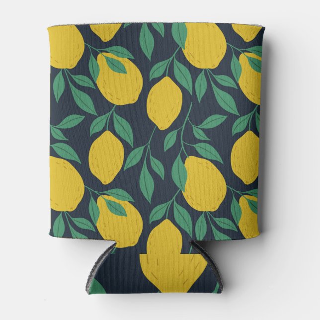 Colourful Lemons: Hand Drawn Vibrance. Can Cooler (Front)