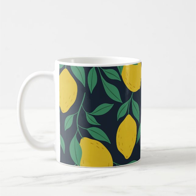 Colourful Lemons: Hand Drawn Vibrance. Coffee Mug (Left)