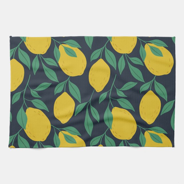 Colourful Lemons: Hand Drawn Vibrance. Kitchen Towel (Horizontal)