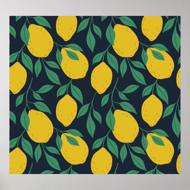 Colourful Lemons: Hand Drawn Vibrance. Poster (Front)