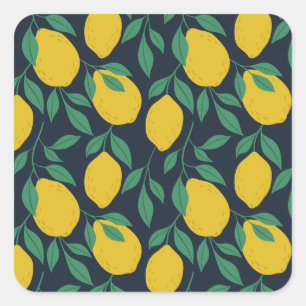 Colourful Lemons: Hand Drawn Vibrance. Square Sticker