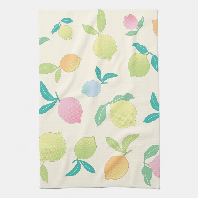 Colourful Lemons Kitchen Towel (Vertical)