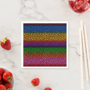 Colourful Leopard Animal Print Design  Napkin