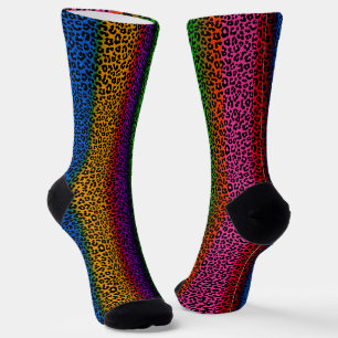 Colourful Leopard Animal Print Design Socks