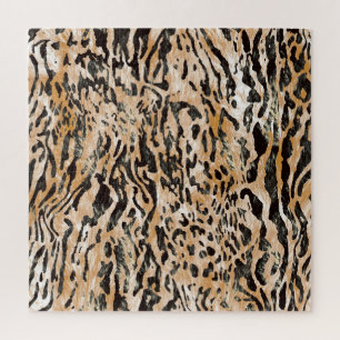 Colourful Leopard Metre Textile Pattern Jigsaw Puzzle