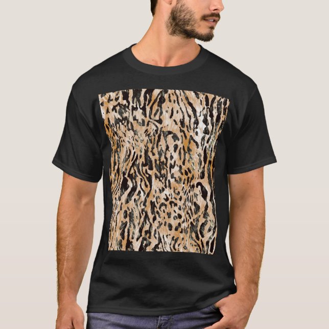 Colourful Leopard Metre Textile Pattern T-Shirt (Front)